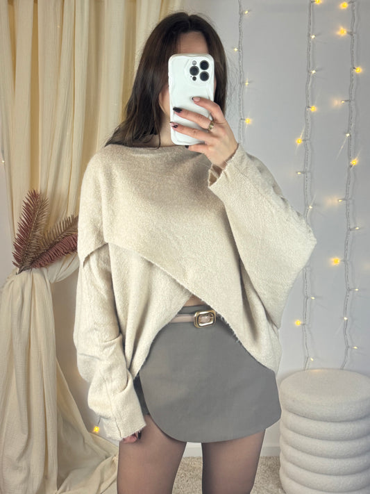 PULL PONCHO LEA - BEIGE