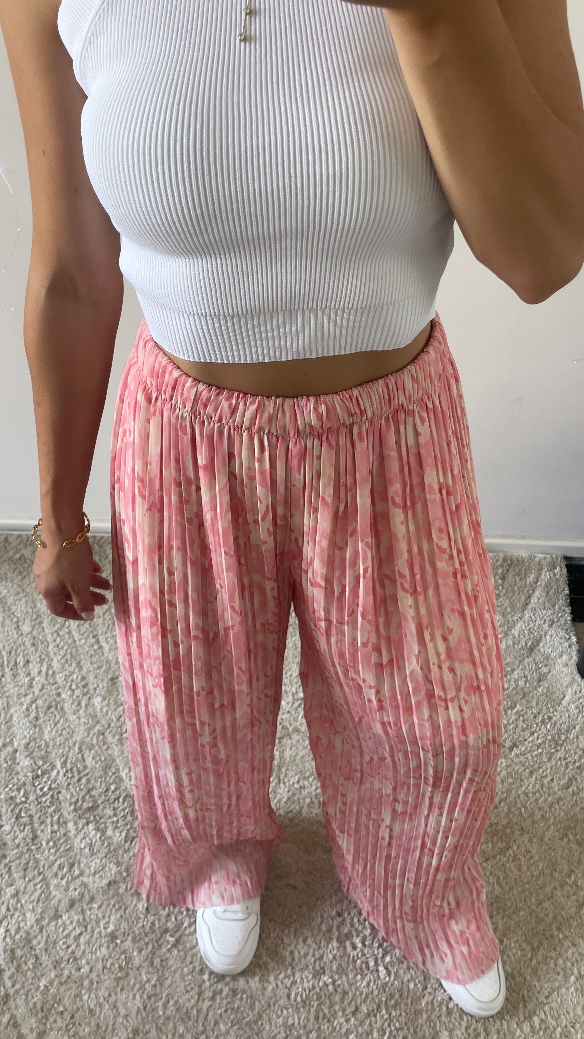 PANTALON ALMA ROSE PÂLE MOTIF