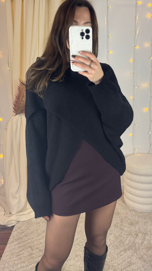 PULL PONCHO LEA - NOIR