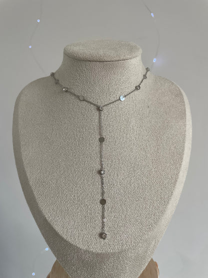 COLLIER EN "Y" CRISTAL ARGENT