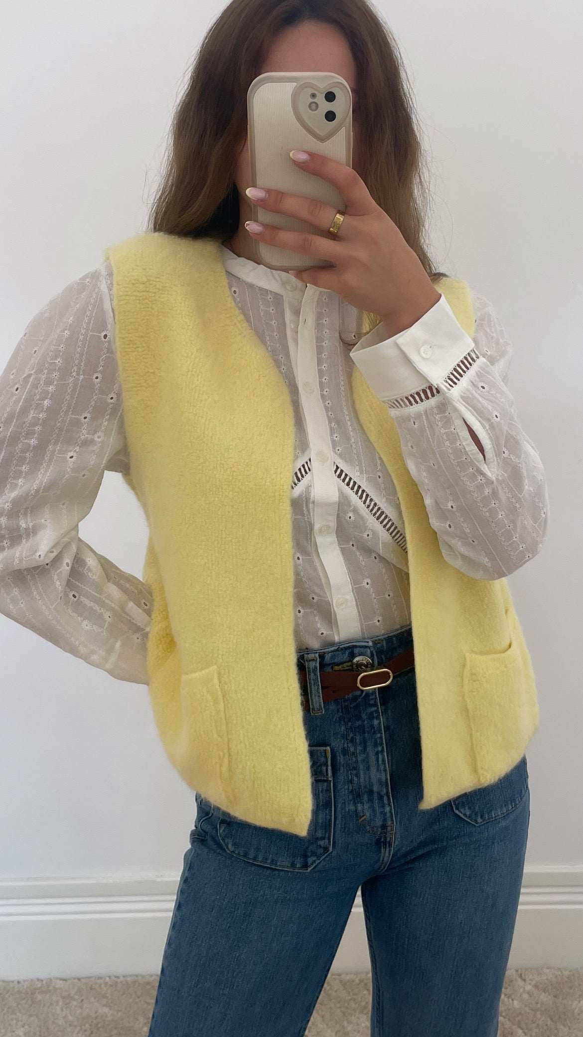 GILET TEDDY BEAR JAUNE PASTEL