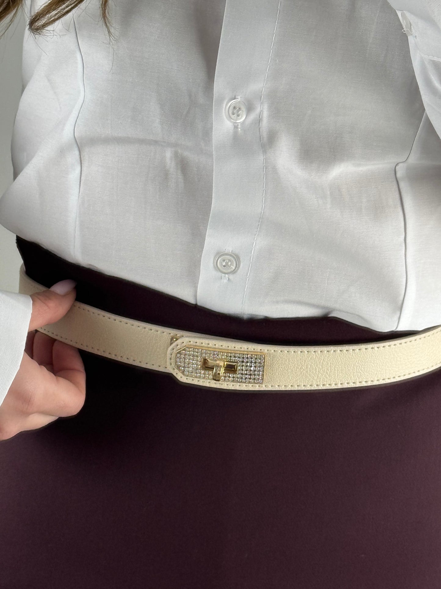 CEINTURE STRASS - BEIGE