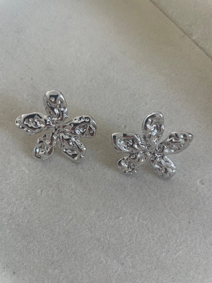 BOUCLES FLEUR - ARGENT